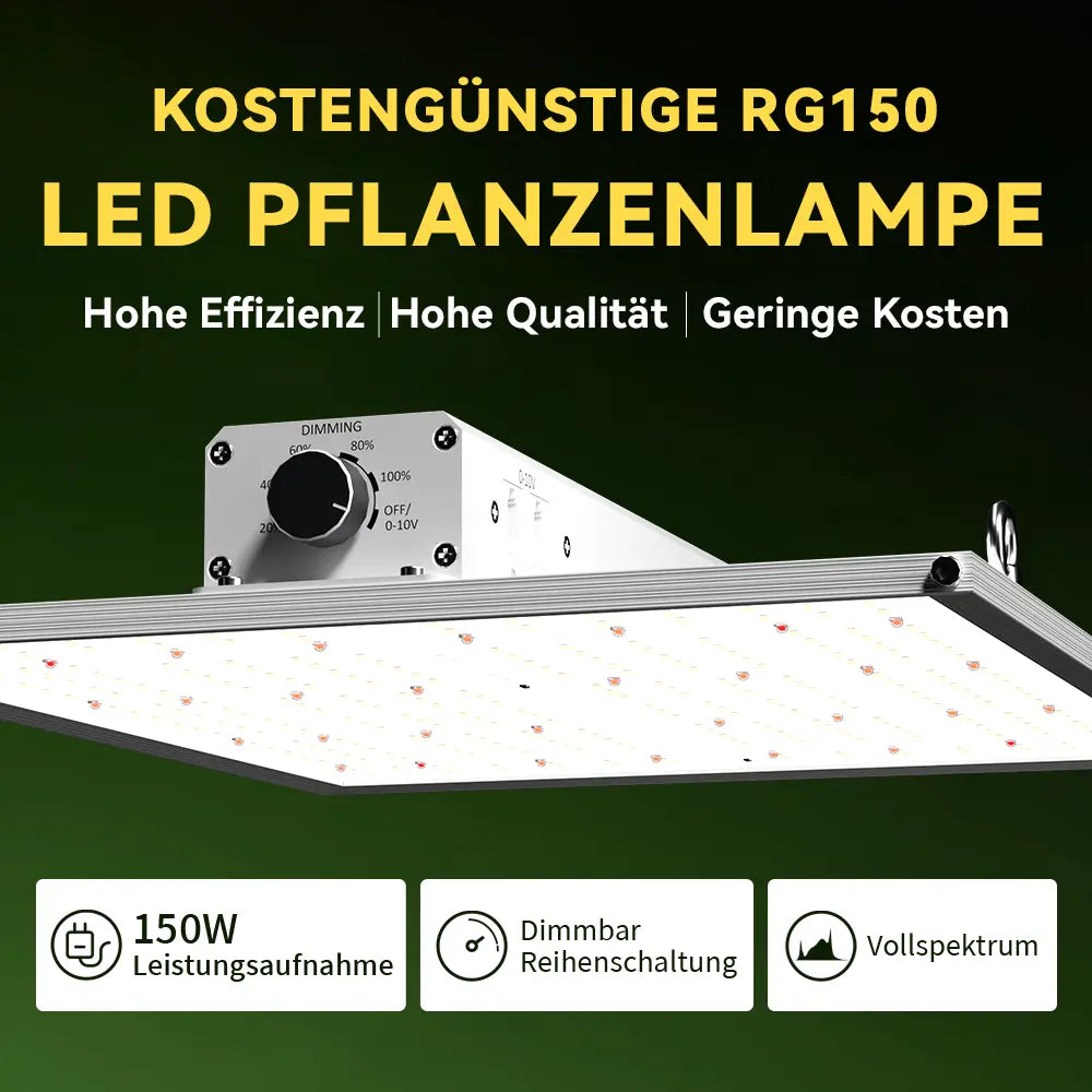 Kompakte 150W Vollspektrum-LED-Pflanzenlampe für kleine Anbauflächen
