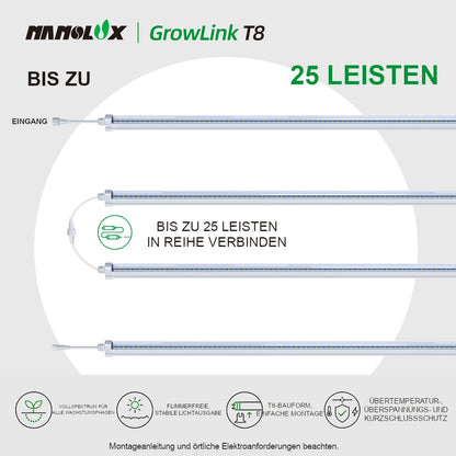 Nanolux GrowLink T8 LED PGF18E Reihenschaltung bis zu 25 Leisten